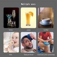 OEM Pierres de glaçons en métal réutilisables écologiques pour la bière, le whisky et le vin Accessoires de bar Ensemble de glaçons en acier inoxydable 18/10 Boîtier