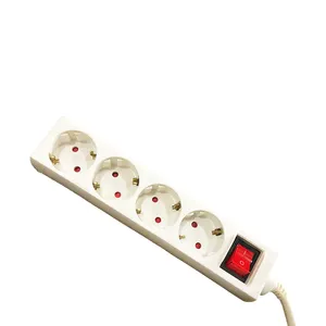 Custom 16A 250V Power Strip Surge Protector Overload Protection Sockets for Germany Style Extension Electric Cord