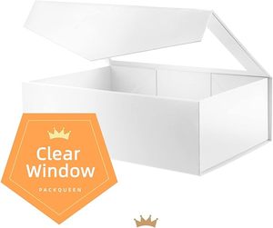 Tùy Chỉnh Có Thể Gập Lại Hộp Giấy Lớn Màu Trắng Hộp Quà Tặng Với Cửa Sổ Rõ Ràng Hộp Quà Tặng Cho Hiện Nay Đề Nghị Sinh Nhật Lễ Cưới - Product Image 3