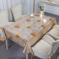 Couverture de nappe en PVC imprimée métallique personnalisée Boen en relief doré pour un usage domestique