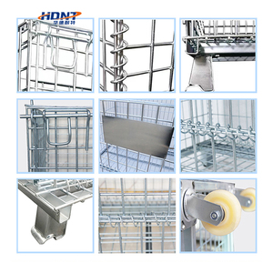 European Style Heavy-Duty <strong>Wire</strong> <strong>Mesh</strong> <strong>Container</strong> <strong>Warehouse</strong> <strong>Folding</strong> Safety Pallet Storage <strong>Wire</strong> Cages - Product Image 3
