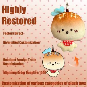 Bambola Cartoon Uomo Pane, Orsacchiotto di Peluche Carino con Materiale Super Morbido, Imbottitura in Cotone PP, Ciondolo Ribaltabile e da Borsa - Product Image 1