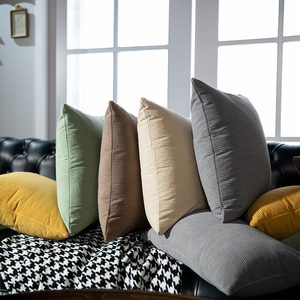 Housses de coussin décoratives rayées douces en polyester 100% solide, 18*18 pouces, <span class=keywords><strong>pour</strong></span> canapé, salon - Product Image 4