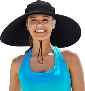 Summer Outdoor Fishing <strong>Bucket</strong> <strong>Hats</strong> Adjustable Drawstring 3D Embroidery Large Brim Sunburn protection <strong>Hat</strong>