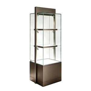 ตู้โชว์กระจกหรูหราโครงโลหะพร้อมไฟสปอตไลท์ LED ตู้โชว์เครื่องสำอางและน้ำหอมระดับไฮเอนด์ - Product Image 2