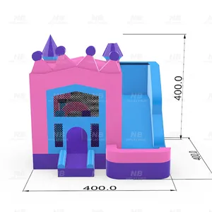 Wedding bouncy kid mini jumping combo inflatable white bounce house with ball pit slide plain castle for party event