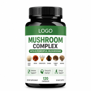 Capsules de complexe de champignons, complément alimentaire à base de plantes, extrait de maitake biologique, extrait de chaga biologique, extrait de queue de dinde biologique, immunité - Product Image 1