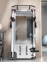 DINUO Appareil de musculation multifonctionnel sur pied avec double pile de poids, barre de traction, poulie à câble réglable, charge maximale 300 kg, pour salle de sport à domicile