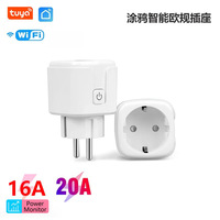 Prise Intelligente WiFi Tuya avec Mesure de Charge 16A/20A, Télécommande par Application Mobile, Fiche Européenne