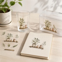 Ensemble d'autocollants décoratifs sur le thème des plantes botaniques personnalisées pour journal, conteneur et artisanat DIY