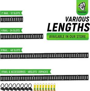 Lot de 20 rails <span class=keywords><strong>E</strong></span> <span class=keywords><strong>Track</strong></span> Kit 4x8 'Heavy Duty <span class=keywords><strong>E</strong></span> <span class=keywords><strong>Track</strong></span> Rails avec joints toriques et attaches de corde pour la fixation de la cargaison, du vélo et de la remorque - Product Image 5