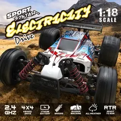 1/18 échelle 40 KM/H haute vitesse RC course Buggy 2.4GHz 4WD RTR amortisseur indépendant Sport dérive camion tout-terrain - Product Image 4