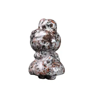 热门厂家批发精美手工雕刻天然水晶宝石兔动物雕刻工艺品装饰