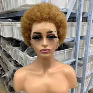 All'ingrosso parrucca riccia cipixie taglia cipixie per parrucche fatte a macchina parrucche corte capelli umani di colore naturale per donne nere - Product Image 3