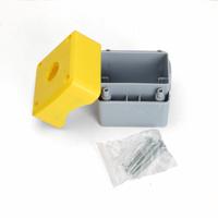 Boîtier de bouton-poussoir en plastique 22 mm à un trou 1NC pour arrêt d'urgence, commande d'interrupteur rotatif, jaune/gris, protection BX1-22W