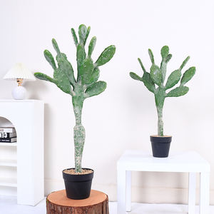 Plantes Artificielles en Plastique Cactus Leon pour Intérieur/Extérieur – Haute Simulation, Décoratives, Faux Plantes Vertes Tropicales, Scène Désertique - Product Image 1