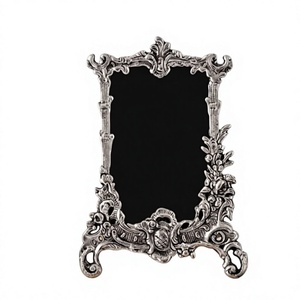 Premium Minimalist Silver Metal Glass Picture Frame <b>Standing</b> Tabletop <b>Photo</b> Display <b>Holder</b> Contemporary Home Decor Gift - Product Image 1