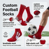 Fabricant OEM/ODM de chaussettes de football antidérapantes en tricot, personnalisées pour les athlètes professionnels, les enfants et les matchs, chaussettes de football avec grip