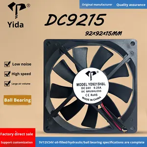 Venda Direta de Fábrica DC9215 92x92x15mm 5V/12V/24V Ventoinha de Resfriamento Ultra-Fina com Rolamento de Esfera 0.45A para Chassi e CPU - Product Image 5