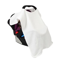 Couverture de poussette multifonctionnelle coupe-vent pour bébé avec cache-allaitement en gaze de coton couleur unie