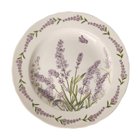 Ensemble de vaisselle en porcelaine à motif lavande personnalisé en gros, 3 pièces, assiettes et bols en céramique, OEM/ODM disponible