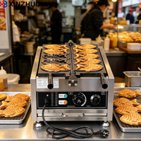 Machine à Taiyaki Commerciale pour Crème Glacée, Forme Poisson à Bouche Fermée, Gaufrier Électrique Taiyaki pour Snack-bar