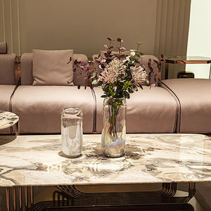 Rosa de Cristal en Jarrón con Base de Mármol Siciliano Color Leche Nobel para Decoración del Hogar - Product Image 6