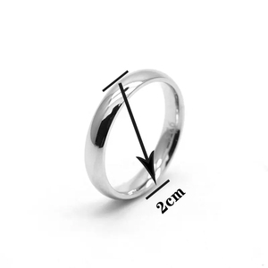 Anello da uomo in argento sterling <span class=keywords><strong>925</strong></span> con anello liscio, coppia semplice, anello in argento tinta unita - Product Image 2