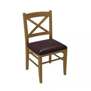 Silla de Comedor de Madera Maciza con Respaldo en X para Restaurantes, Bistro <span class=keywords><strong>Café</strong></span> Estilo <span class=keywords><strong>Moderno</strong></span> - Product Image 1