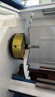 Mesin Bubut CNC 2-Axis Horizontal Yujie HL26 Presisi Tinggi dengan Dua Spindle, Akurasi 0.01mm, Linear Guide, Proses Brushed, Medium Duty