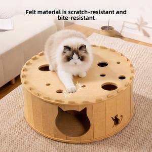 Tunnel de jeu pour chat, griffoir, nid, espace de repos intégré, universel quatre saisons, résistant à l'usure, respirant, sans éclats - Product Image 2
