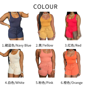 Ensemble <span class=keywords><strong>short</strong></span> <span class=keywords><strong>femme</strong></span> deux pièces imprimé, vêtements <span class=keywords><strong>femme</strong></span> 2026, crop top uni, logo personnalisé, <span class=keywords><strong>short</strong></span> cycliste <span class=keywords><strong>femme</strong></span>, ensemble <span class=keywords><strong>short</strong></span> deux pièces - Product Image 3