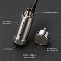 Sensor de Vibración y Temperatura Triaxial con Cable JINWEI TVS-FT-M, Ex Ia IIC T6 Ga IP66 316L RS485, Rango 2g-16g, Montaje Magnético para Caja de Cambios y Turbina