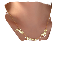 Collier personnalisé multi-noms pour maman, 1 à 4 noms personnalisés, plaqué or 18 carats, colliers pendentifs personnalisés avec les noms de la famille, colliers tendance