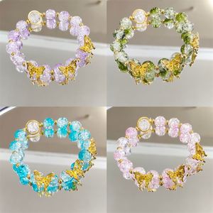 Pulsera de Cuentas de Cristal Roto INS Fantasy Popcorn con Dije de Mariposa, Color Degradado, para Niñas y Mujeres, Pulseras de la Amistad, Regalo de Joyería - Product Image 3