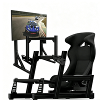 Cabina de Carreras Arcade con Marco de Aluminio 4080 Resistente a la Oxidación, Simulador de Entretenimiento Interior con Asiento Antifatiga de Esponja Elástica