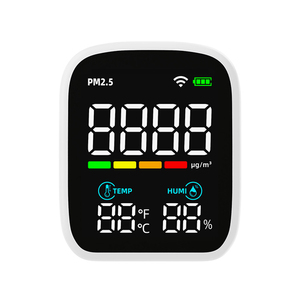HEDAO Analyseur de qualité de l'air portable LCD WiFi PM1.0 PM2.5 PM10 CO2 TVOC HCHO Testeur de température et d'humidité avec alarme vocale - Product Image 2