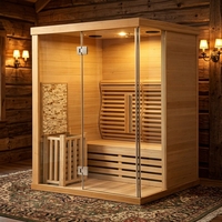 Sauna à vapeur intérieur durable de taille personnalisée, adapté à la maison, en bois de cèdre canadien, pour 3 personnes