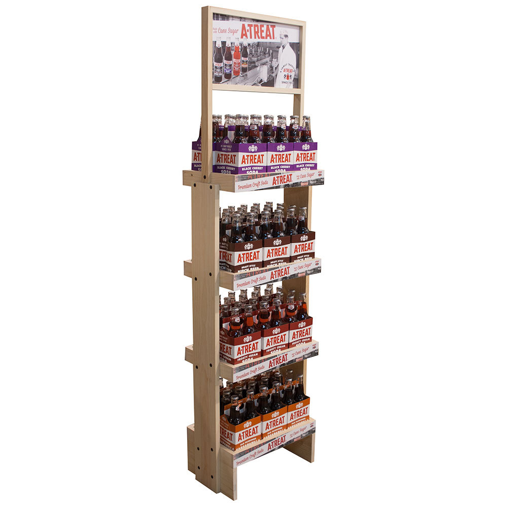 Double Sided Customized Wooden Bottle Display Rack Spring Water Retailing Ideas for Supermarket — view 6