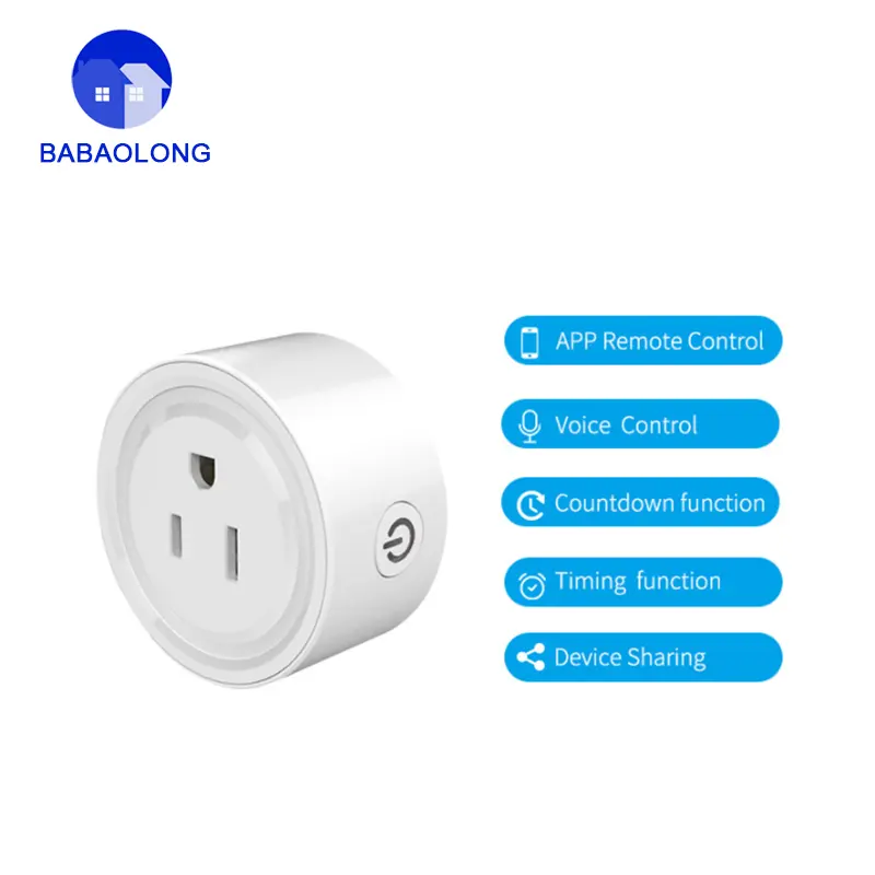 WiFi Smart Plug Smart Outlets Work with Alexa Google Home Assistant Remote Control Plugs with Timer Function Socket