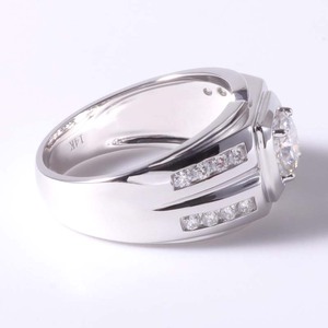 Прованс 14k мужской стиль вечное Белое золото 1,2 карат муассанит бриллиант обручальное кольцо - Product Image 4