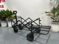 Chariot de camping électrique pliable tout-terrain 100W à double roues motrices arrière, hayon ouvrant par l'arrière et frein au pied