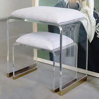 Tabouret d'atelier en acrylique clair et en cristal, design moderne, meuble en plexiglas, idéal pour un placard, 1 pièce