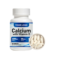 OEM Çok Satan Doğal Kalsiyum Tabletleri, Bağışıklık Desteği, Kemik Sağlığı, Enerji ve Sindirim Desteği için Vitamin D ile