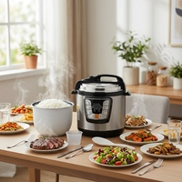 Cuisinière électrique à pression multifonctionnelle numérique intelligente en acier inoxydable OEM 6L 220-240V 1000W, classe A+ écoénergétique, pour la maison