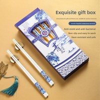 Baguettes en céramique pour la maison, style chinois moderne et minimaliste, en porcelaine bleue et blanche de Jingdezhen, authentiques, neuves, antibactériennes et anti-moisissures