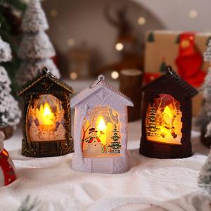 Adornos luminosos navideños, luz nocturna de Papá Noel, decoraciones de escritorio, manualidades, lámpara de viento de Navidad, lámpara de candelabro - Product Image 4