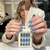 Faux ongles magnétiques personnalisés effet œil de chat, scintillants Aurora, en gel souple, pour vente en gros, OEM, marque privée