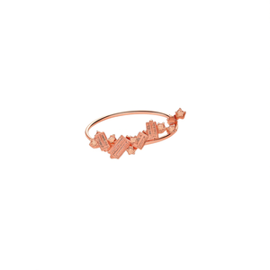 Boucles d'oreilles manchette en alliage de zinc couleur or rose, motif dessin animé, unisexe, bijoux fantaisie mignons et tendance - Product Image 1