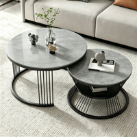 Table basse en fer et verre de style nordique européen, table d'appoint de luxe en verre artistique, combinaison de rangement, design décoratif pour salon